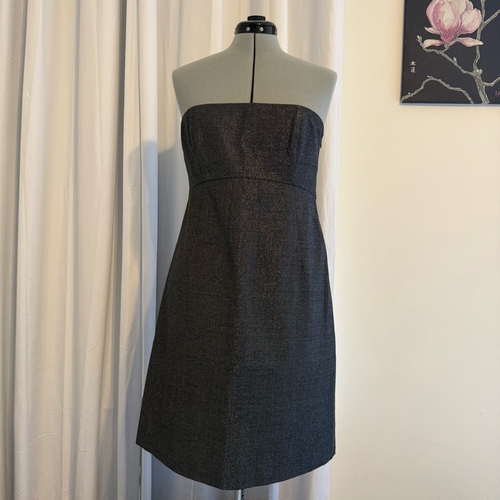Theory Mica Conie Strapless Shimmer Wool Blend Cocktail Dress Women’s 12